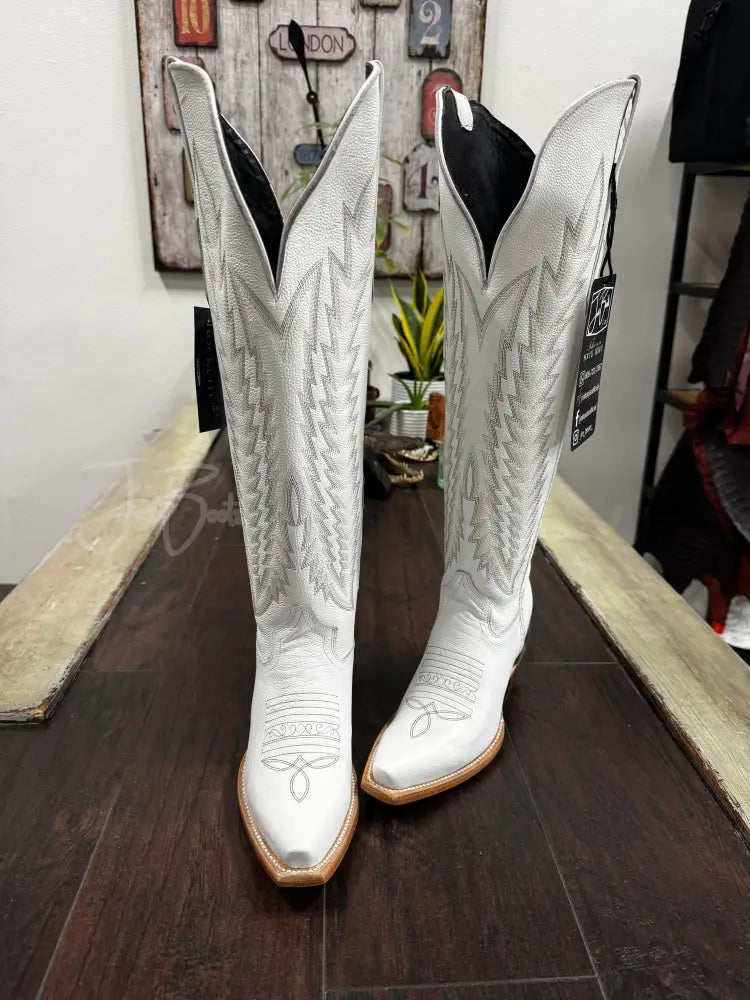 Rock’Em Gia tall Wide Calf White - Cowboy boots