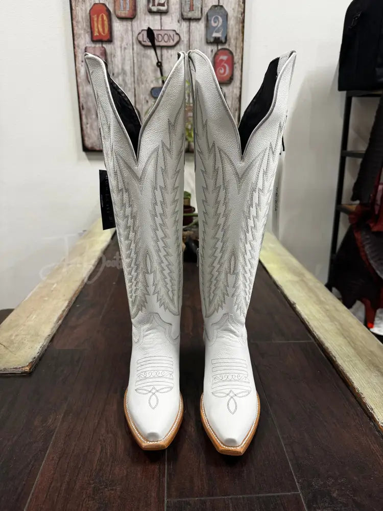 Rock’Em Gia tall Wide Calf White - Cowboy boots