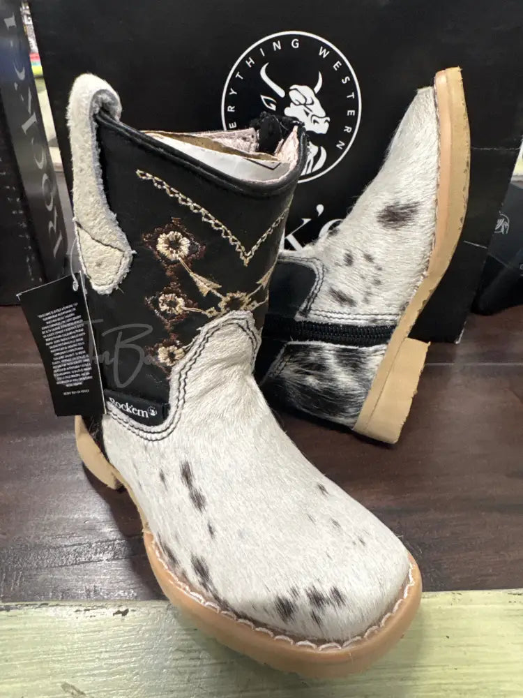 Toddler Cowhide bl/wh - Cowboy boots