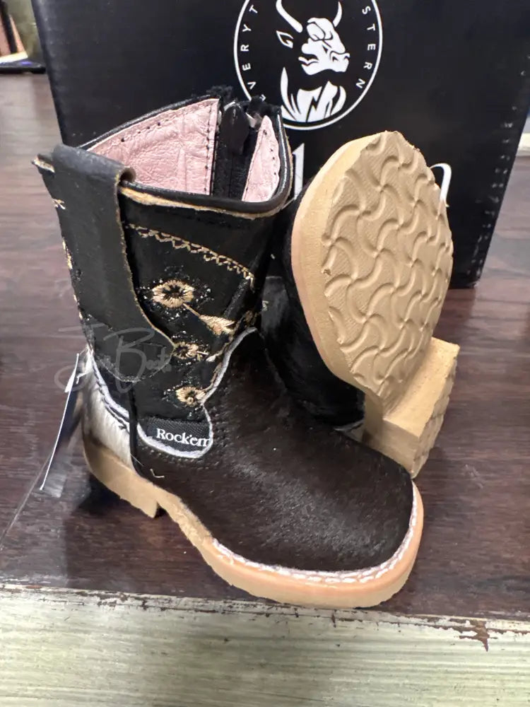 Toddler Cowhide bl/wh - Cowboy boots