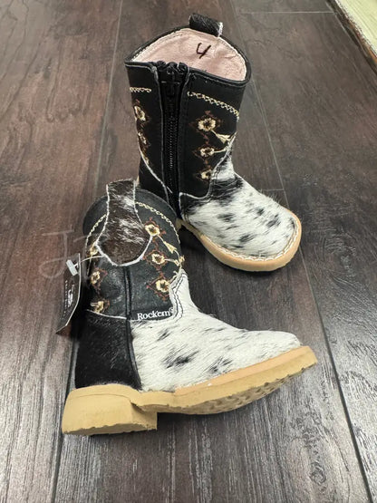 Toddler Cowhide bl/wh - Cowboy boots