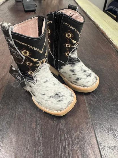 Toddler Cowhide bl/wh - Cowboy boots