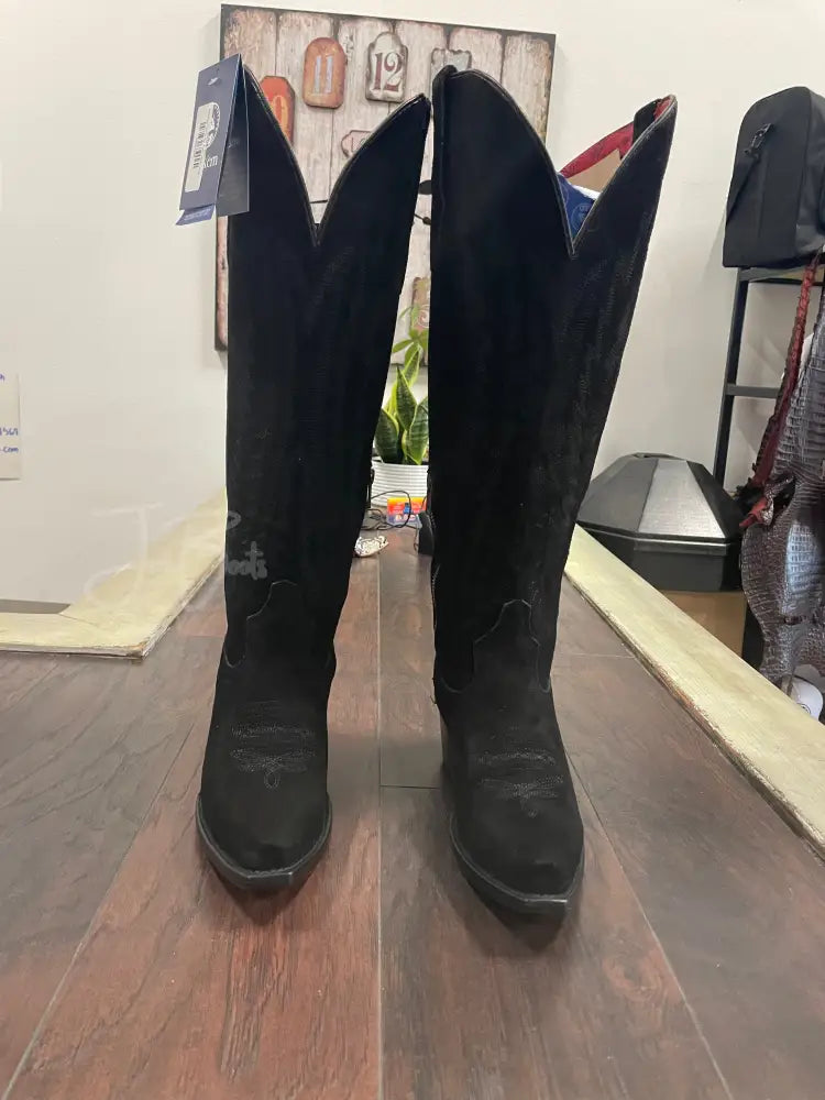 Valentina Suede Tall Snip Toe~ Wide Calf Cowboy boots