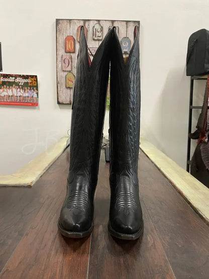 Valentina Tall Snip Toe~ Black - 7 - Cowboy boots