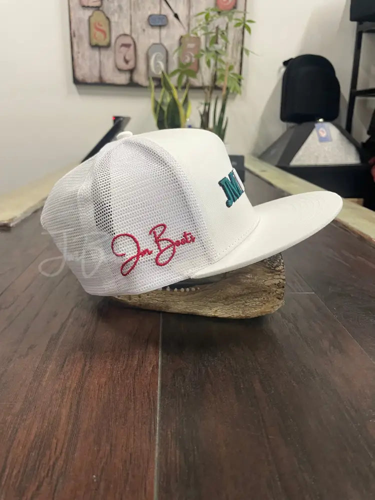 White 3D Mexico JM Logo - Hats