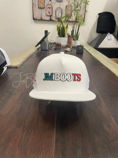 White 3D Mexico JM Logo - Hats