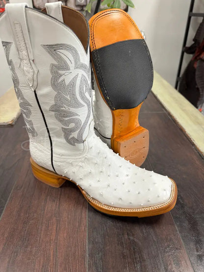 White Ostrich Hybrid Sole - 10.5 EE