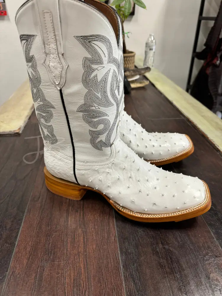 White Ostrich Hybrid Sole - 10.5 EE