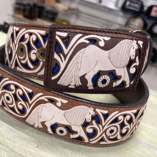 Laser Cut Belt- Horse/BL