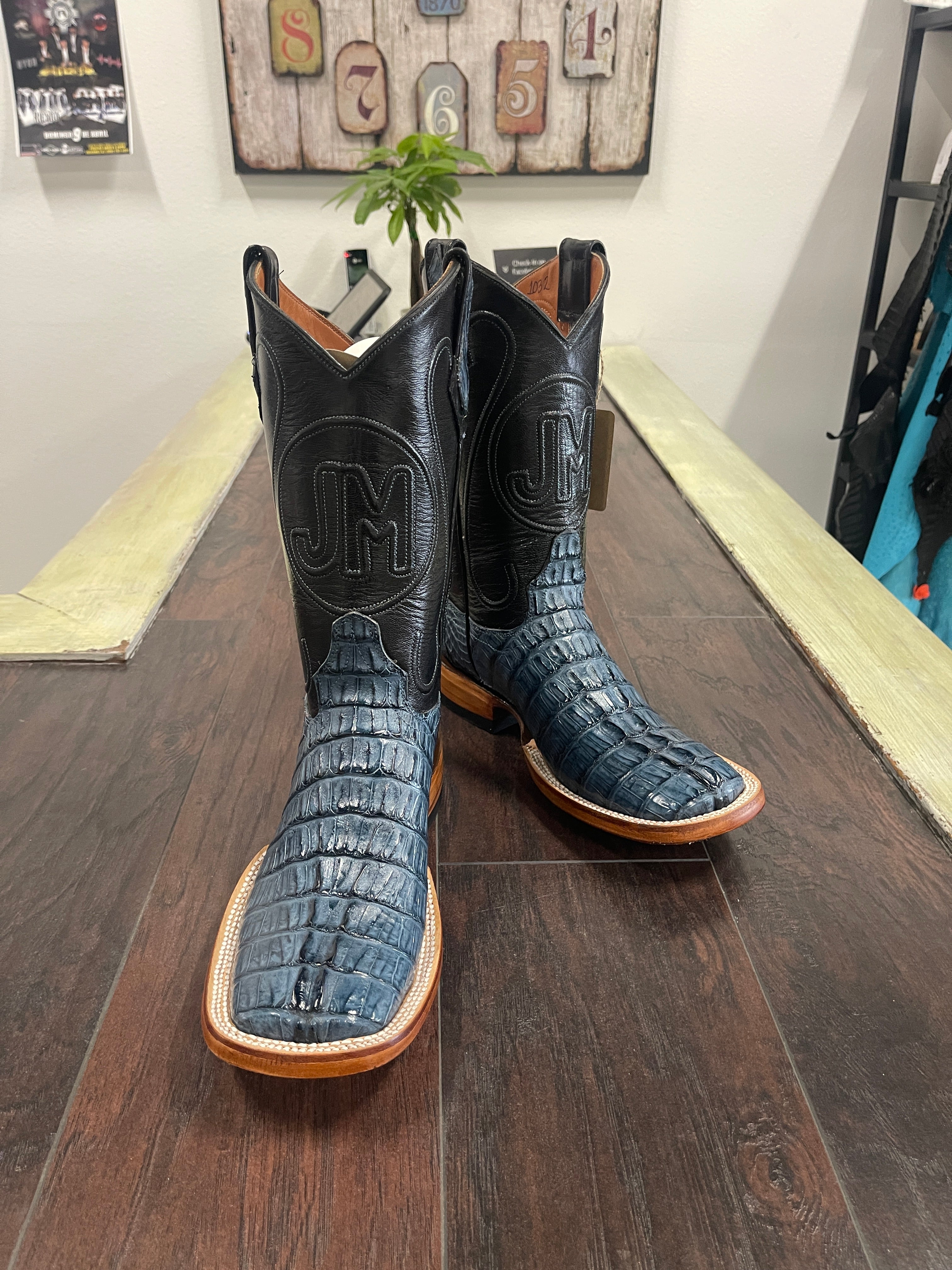 Blue alligator clearance boots