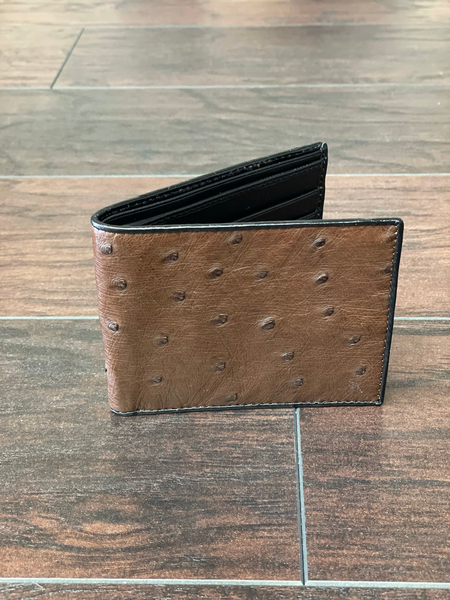 Brown wallet ostrich